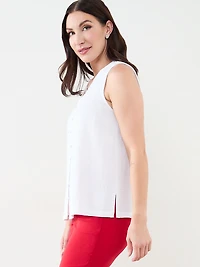 Petite Sleeveless Airflow Button-Front Blouse