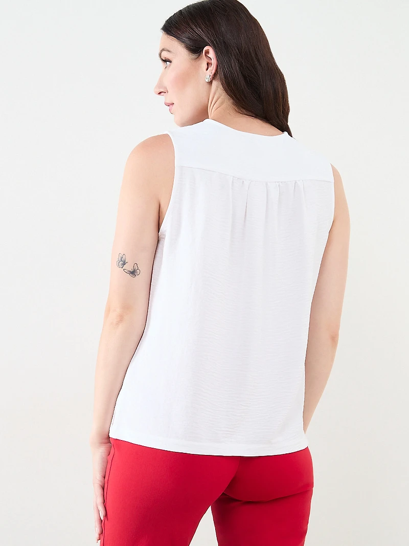Petite Sleeveless Airflow Button-Front Blouse