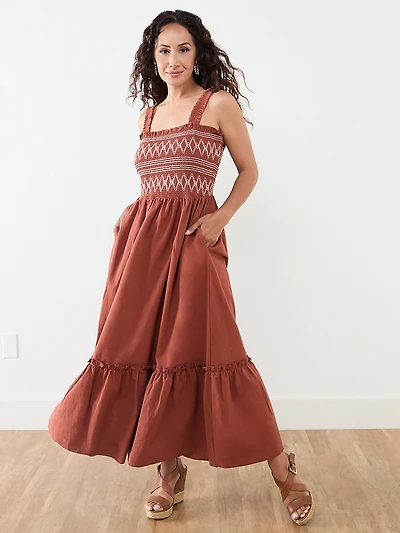Petite Smocked Maxi Dress
