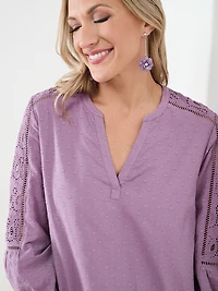 Relaxed Embroidered Popover Blouse