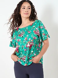 Relaxed Fit Flutter Sleeve Top