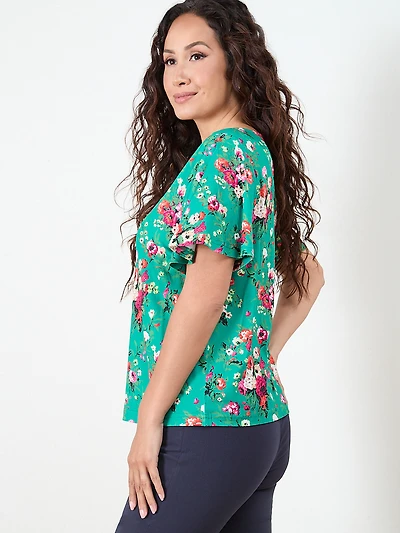 Relaxed Fit Flutter Sleeve Top