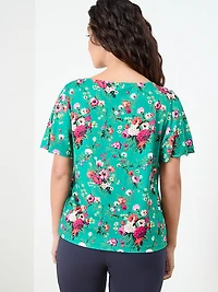 Relaxed Fit Flutter Sleeve Top