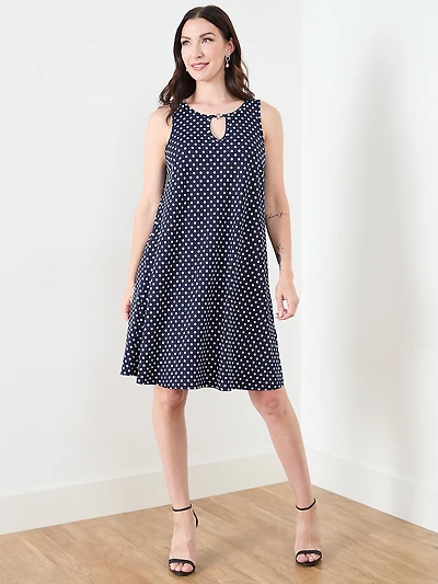 Ring Detail Knee-Length Dress