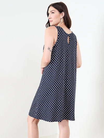 Ring Detail Knee-Length Dress
