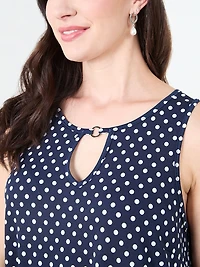 Ring Detail Knee-Length Dress