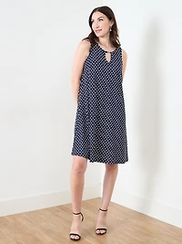 Ring Detail Knee-Length Dress