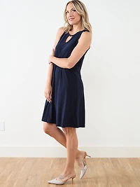 Ring Detail Sleeveless Midi Dress