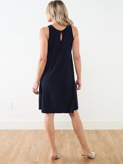 Ring Detail Sleeveless Midi Dress