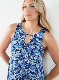 Ring Detail-Sleeveless Knee-Length Dress