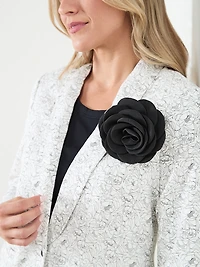 Ruched Sleeve Floral Blazer