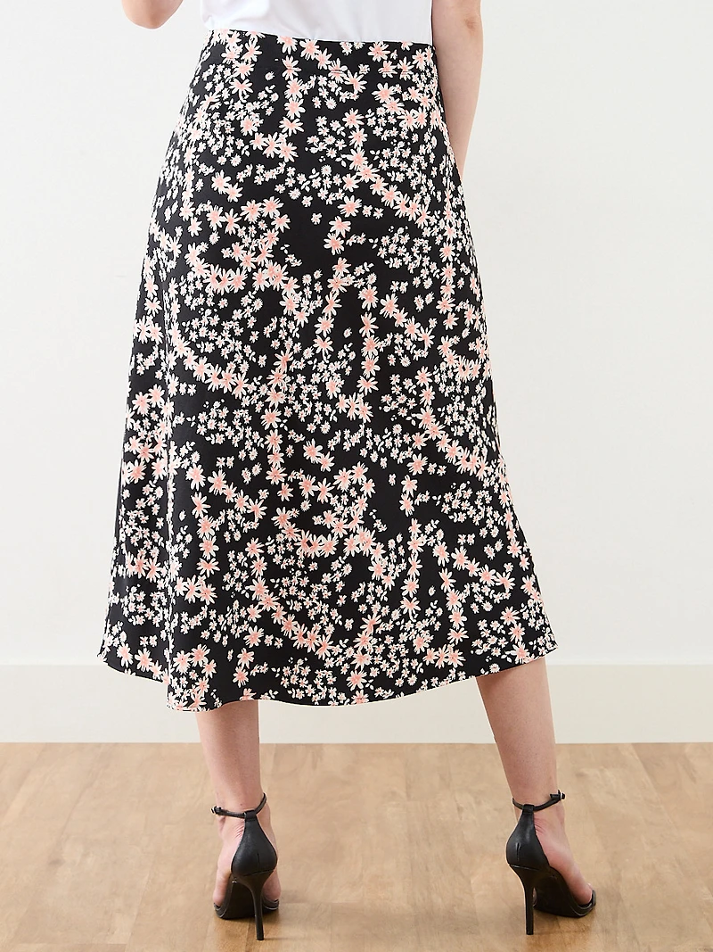 Satin Back Crepe Midi Skirt