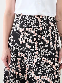 Satin Back Crepe Midi Skirt