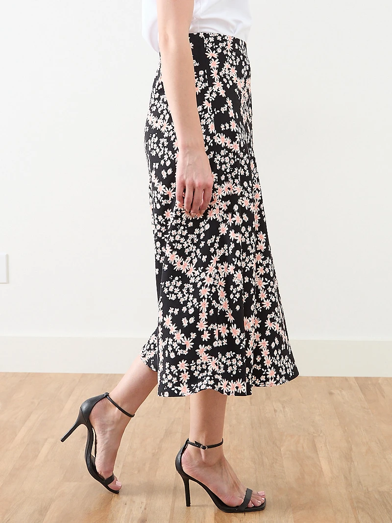 Satin Back Crepe Midi Skirt
