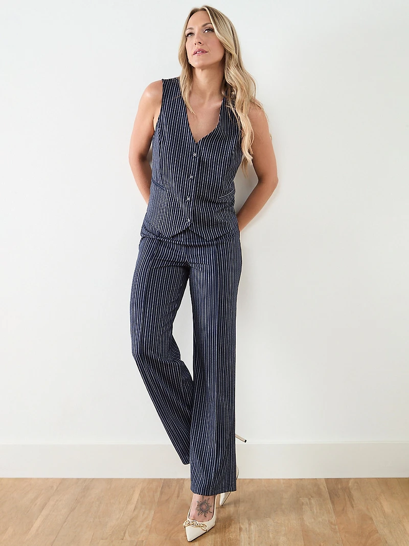 Scuba Crepe Button Front Vest
