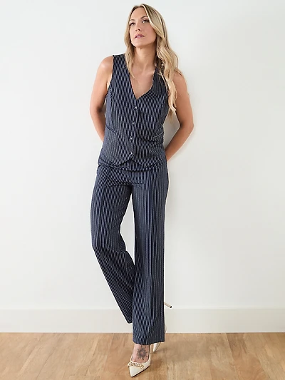 Scuba Crepe Button Front Vest