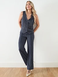 Scuba Crepe Button Front Vest