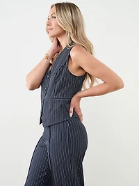 Scuba Crepe Button Front Vest