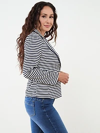 Scuba Crepe Tipped Stripe Blazer