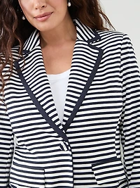 Scuba Crepe Tipped Stripe Blazer