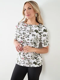 Short Sleeve Boat Neck T-Shirt