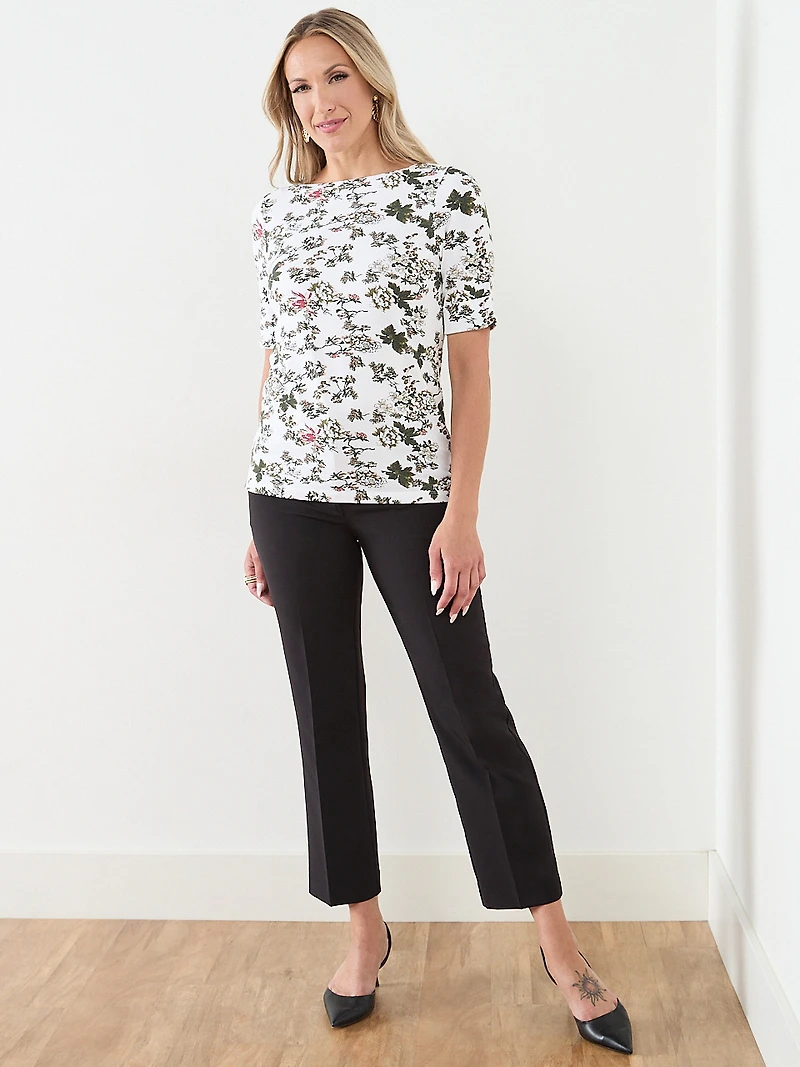 Short Sleeve Boat Neck T-Shirt