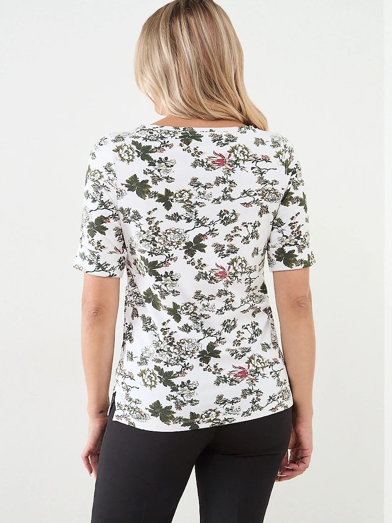 Short Sleeve Boat Neck T-Shirt