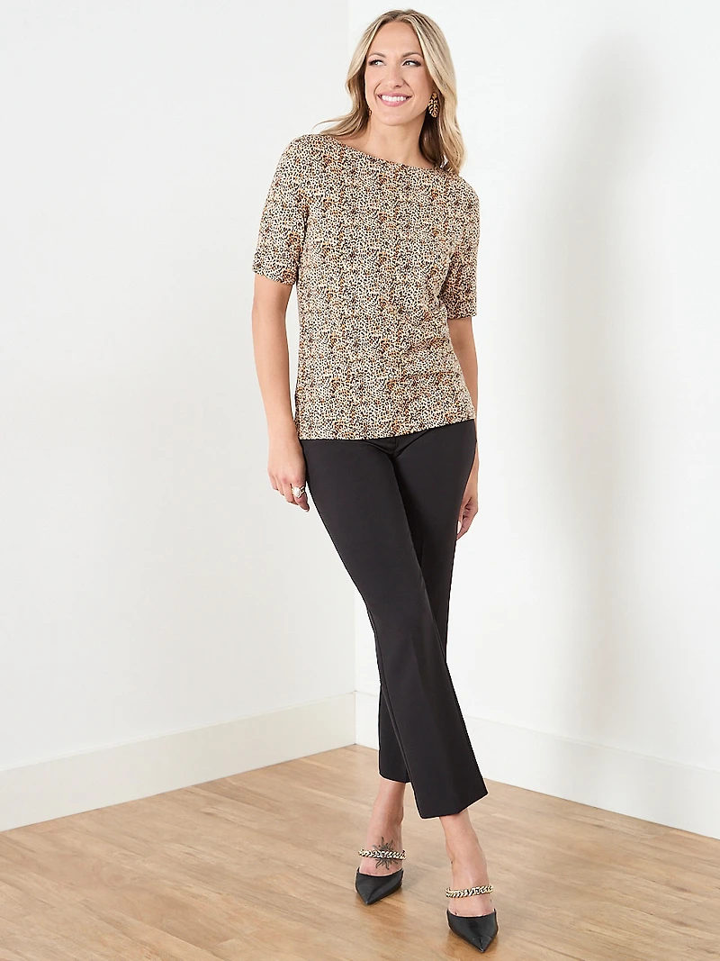Short Sleeve Boatneck Tee