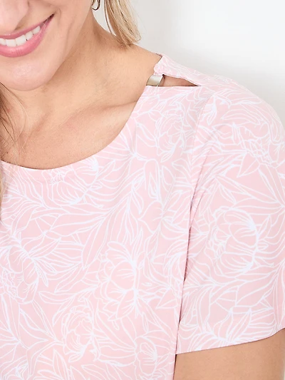 Short Sleeve Smocked Bottom Top