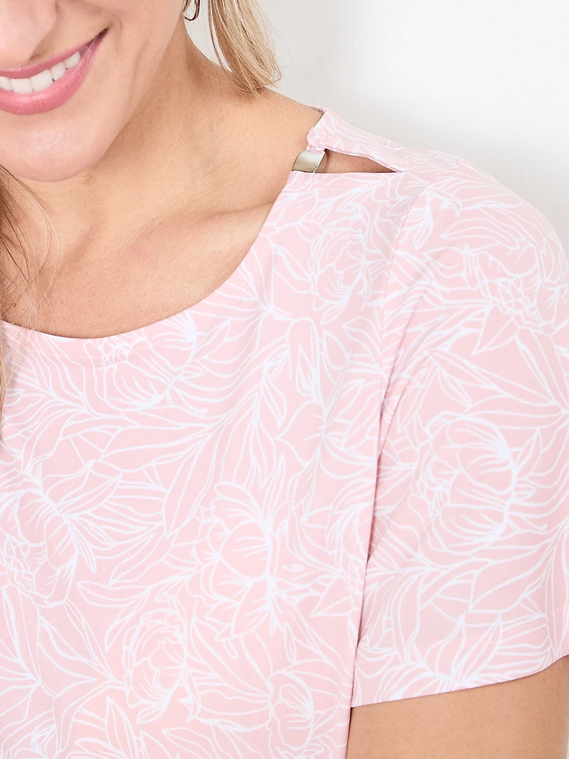 Short Sleeve Smocked Bottom Top