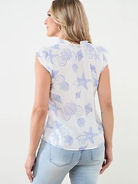 Short Sleeve Split Neck Blouse by Tamara H.