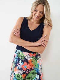 Sleeveless Maxi Dress with Solid Top