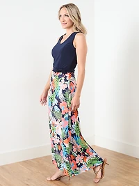 Sleeveless Maxi Dress with Solid Top