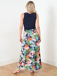 Sleeveless Maxi Dress with Solid Top