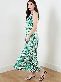 Sleeveless Maxi Dress with Tie Belt