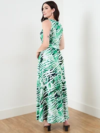 Sleeveless Maxi Dress with Tie Belt