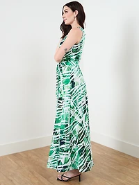 Sleeveless Maxi Dress with Tie Belt