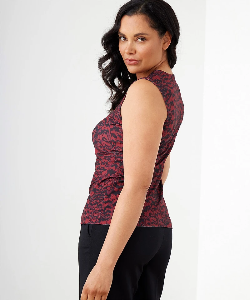 Sleeveless Stretch Crepe V-Neck Layering Top