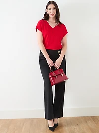Textured Short Sleeve Relaxed Fit Top