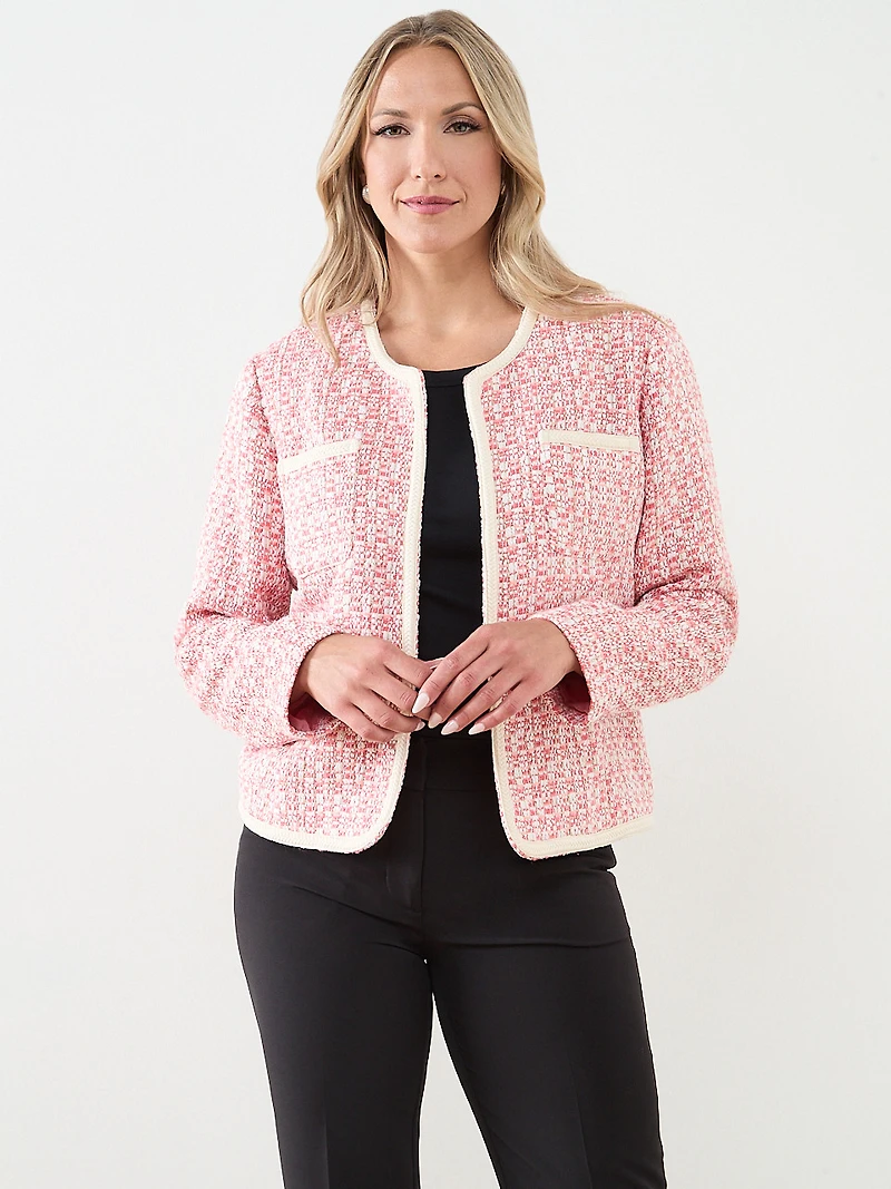 Tweed Braided Trim Blazer