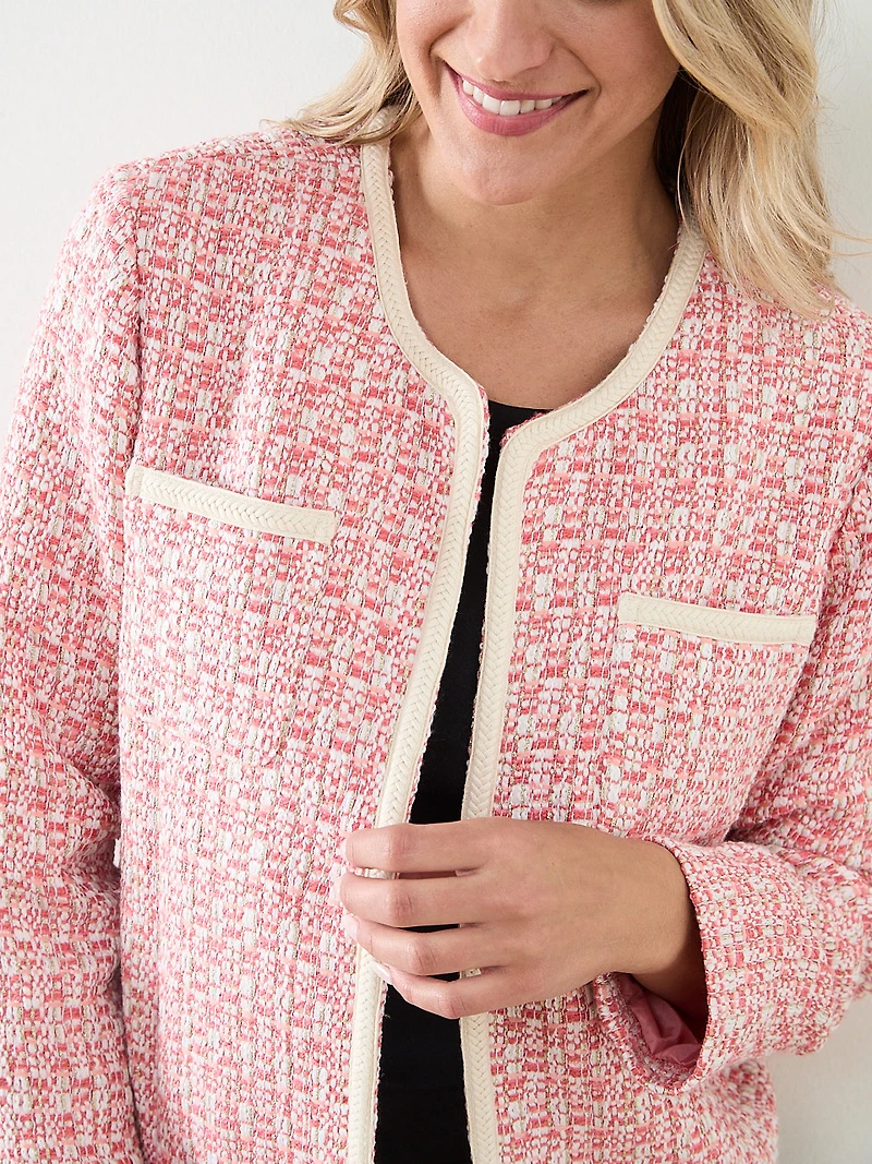 Tweed Braided Trim Blazer