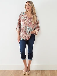 V-Neck Blouse with Sequin Detail