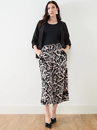 Wide Leg Pleated Crop Pant