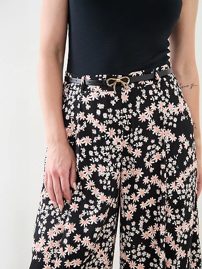 Wide Leg Pleated Crop Pant