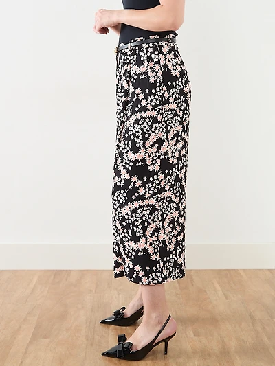 Wide Leg Pleated Crop Pant