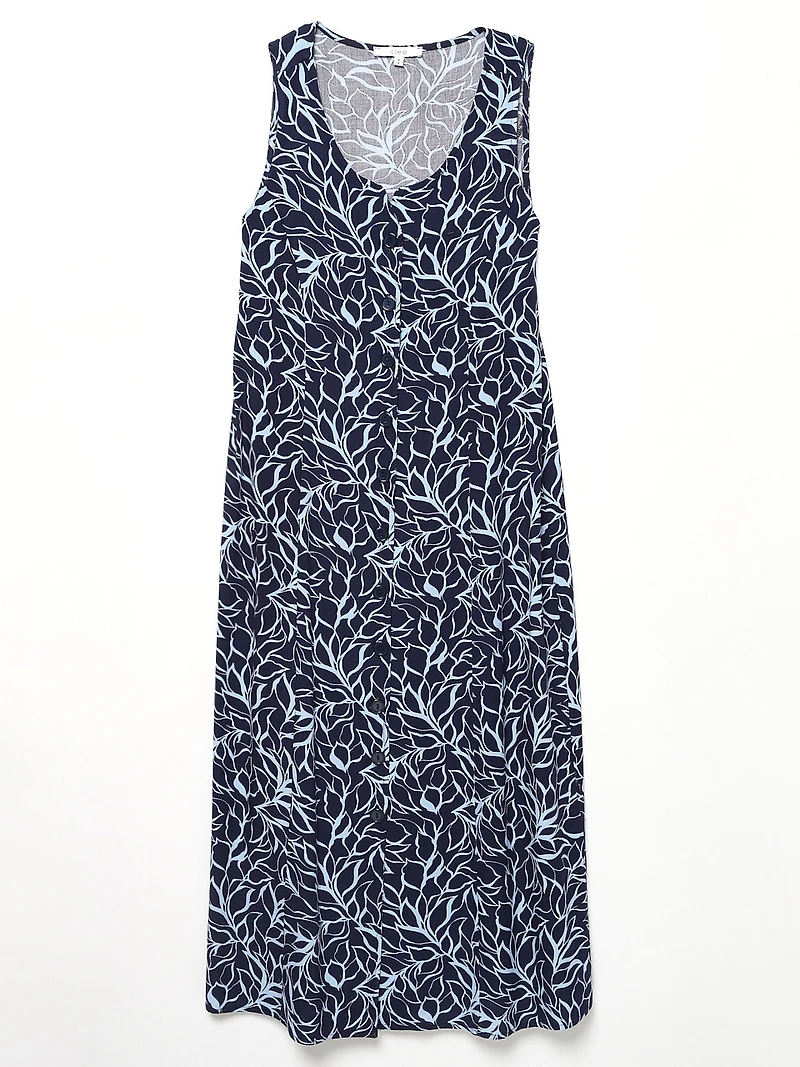 Button Front Midi Dress