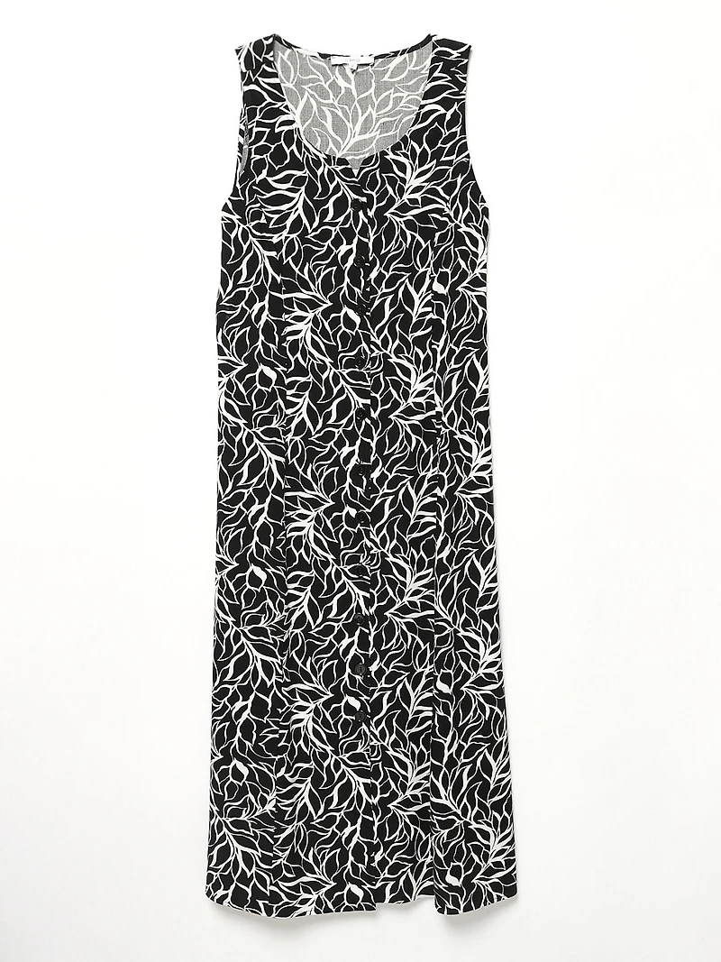 Button Front Midi-Dress