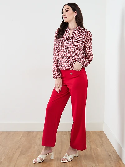 Chiffon Ruffle Neck Blouse