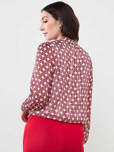 Chiffon Ruffle Neck Blouse