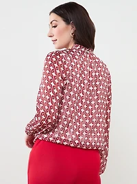 Chiffon Ruffle Neck Blouse